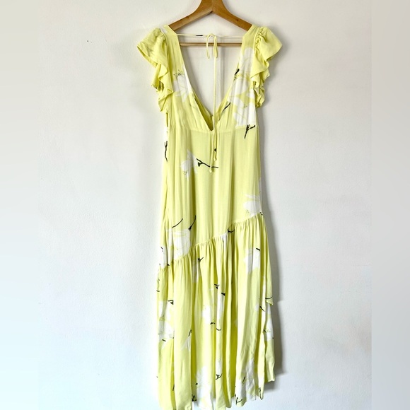 Free People She's a Waterfall Yellow Combo Floral Maxi Dress Size 4 - Picture 8 of 11